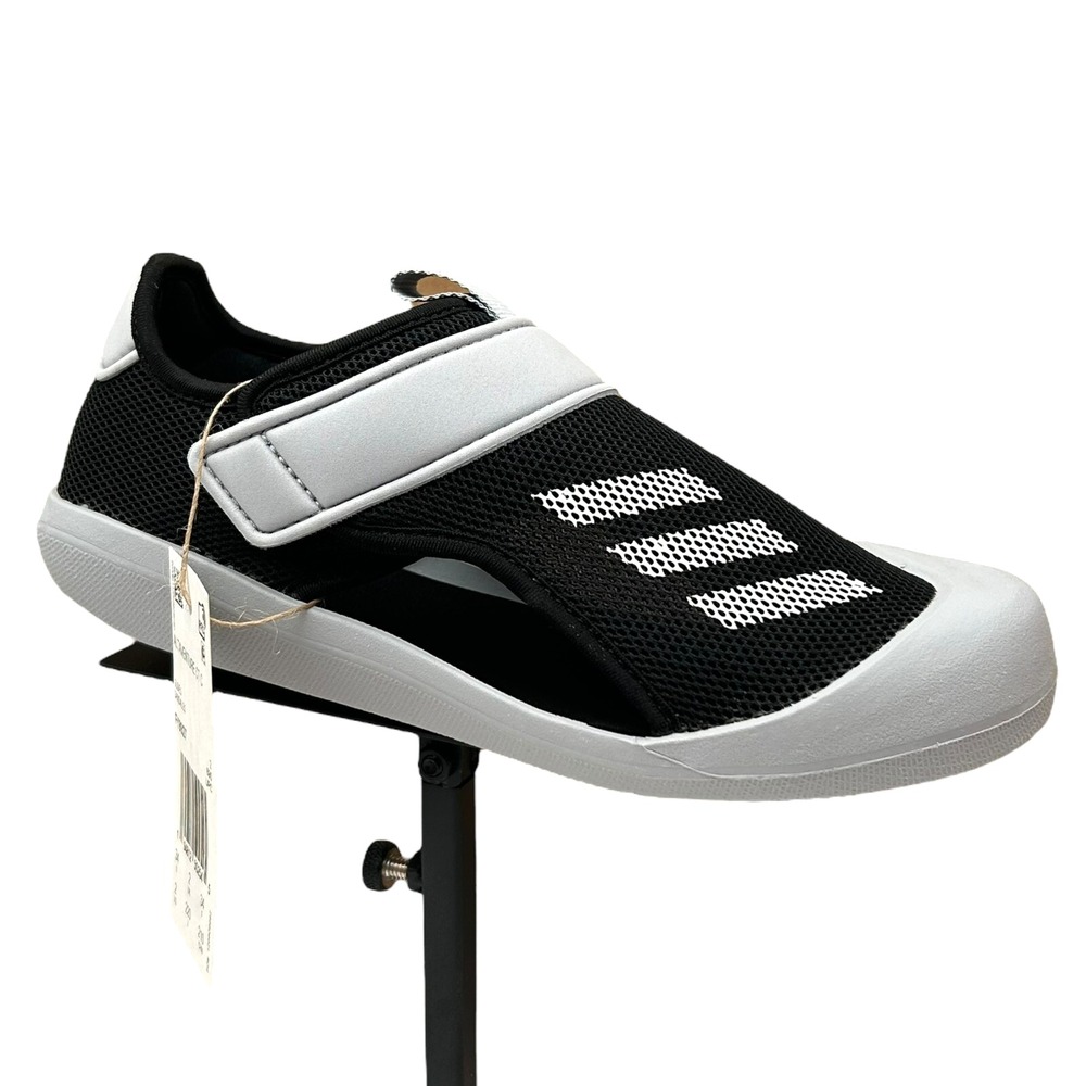 Adidas Youth Boys Sporty Sandal Sz 2 Black-Gray Slip-on Closed Toe Water Shoes